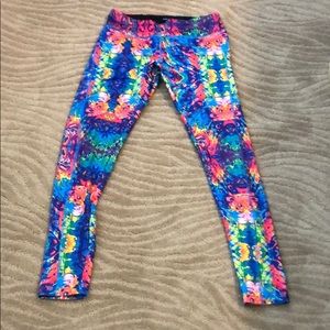 Workout Leggins blues and pinks medium